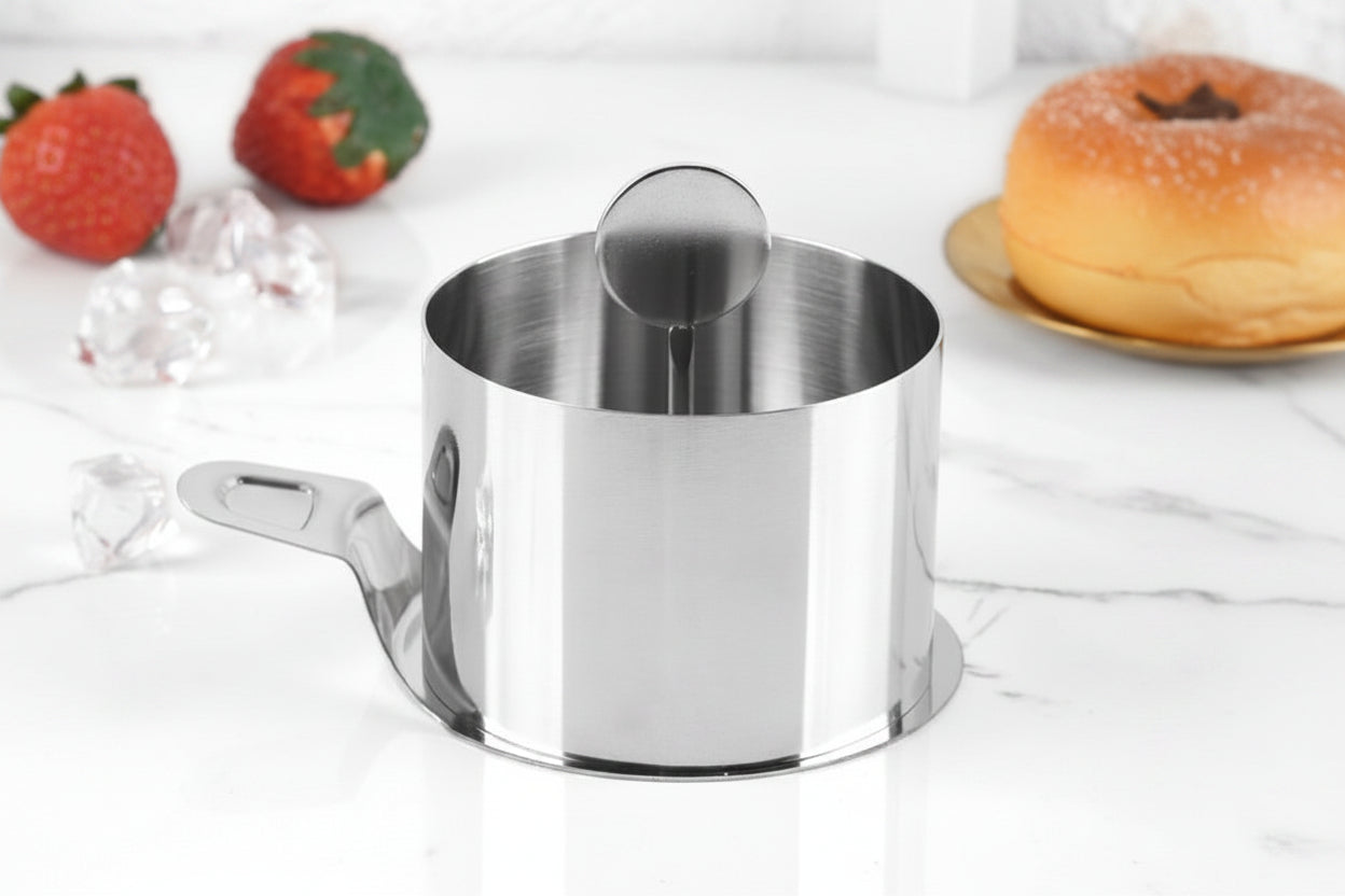 Edelstahl-Backring und Dessertsformer Set mit Herzförmigem Stecher und Portionierer Brehn