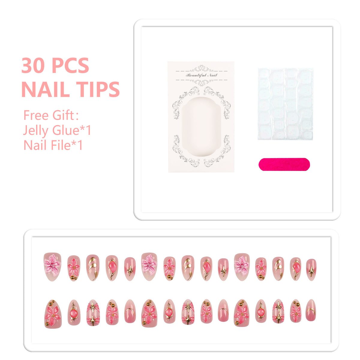Dekoratives Florales Nagelkunstset