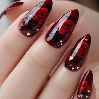Künstlerische florale Stiletto-Nagelkunstverlängerungen Brehn