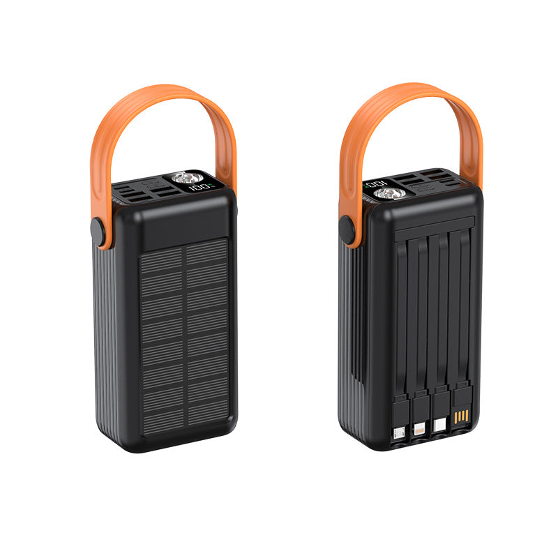 Tragbare Solar-Powerbank mit Integriertem Kabelmanagement und Led-Anzeige Brehn