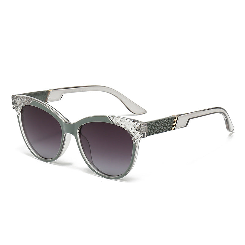 Damen Cat-Eye Sonnenbrille mit strukturierter Rahmen und UV-Schutz Brehn