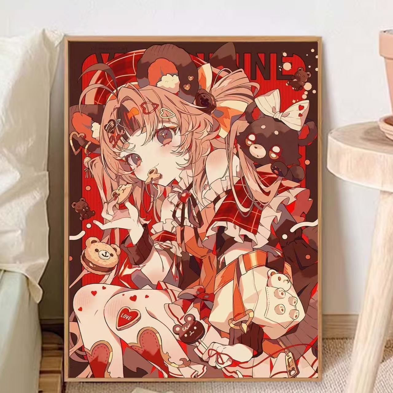 Verspielt Anime-inspirierten Leinwand Kunstdruck Brehn