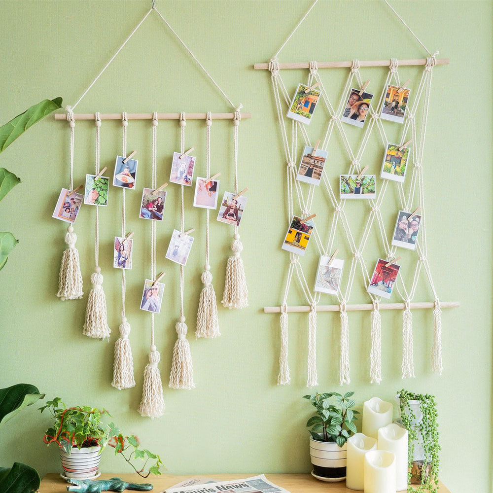 Elegante Macrame-Wandteppich mit künstlerischem Design