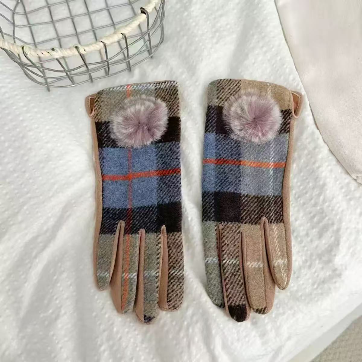 Winter Karomuster Touchscreen Handschuhe Brehn