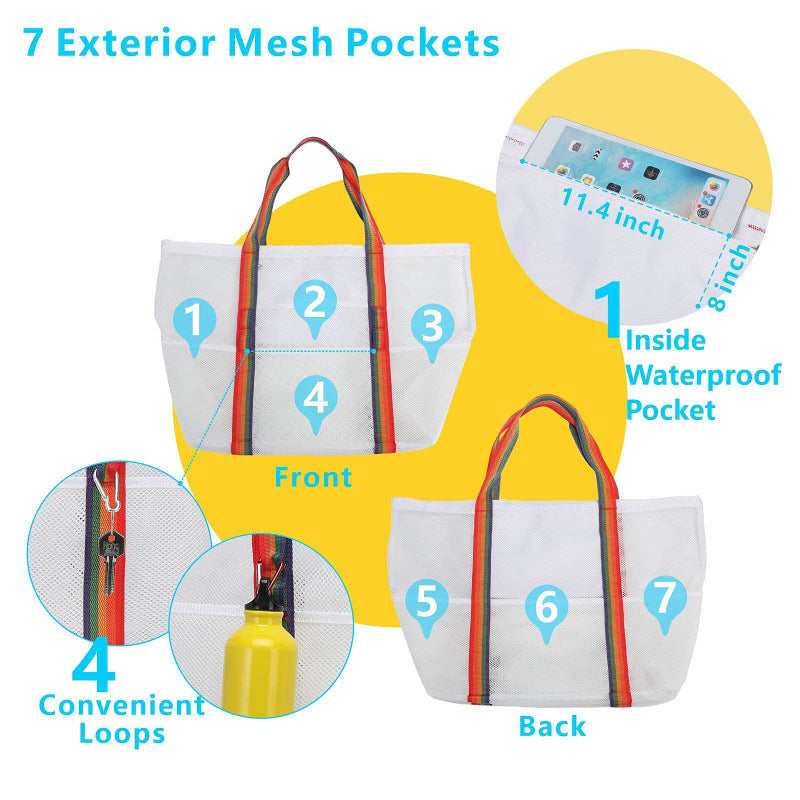 Strandtasche mit Atmungsaktivem Netzmaterial Brehn