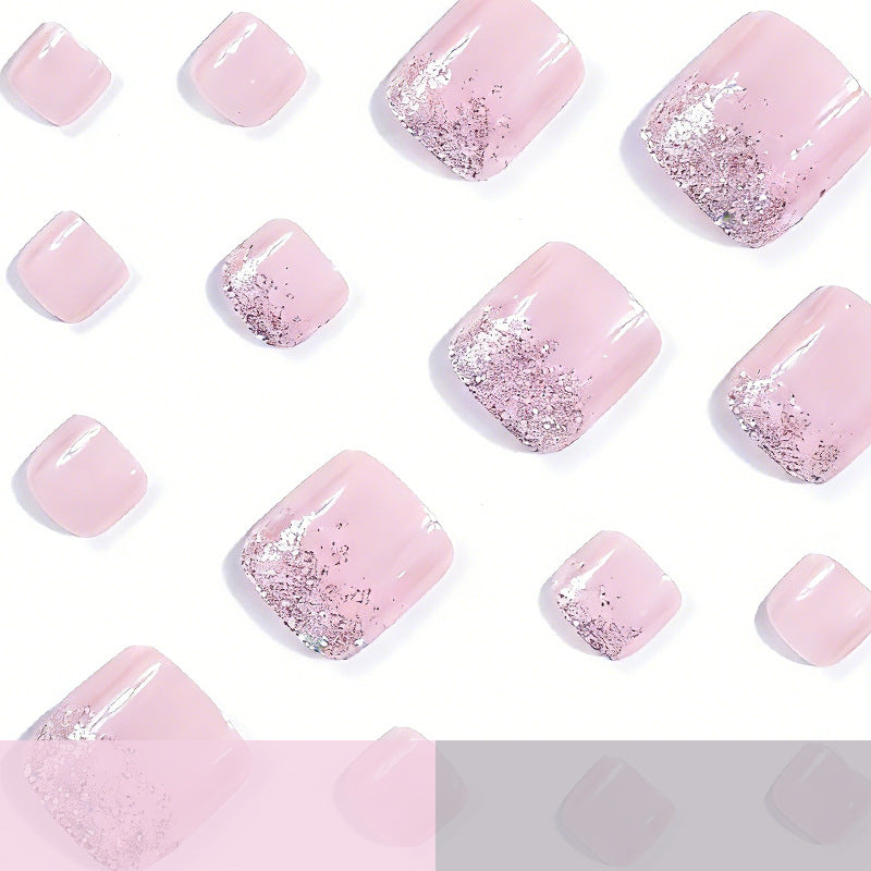 Elegante Glitter Ombre Zehennagelkunst Brehn
