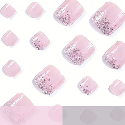 Elegante Glitter Ombre Zehennagelkunst Brehn