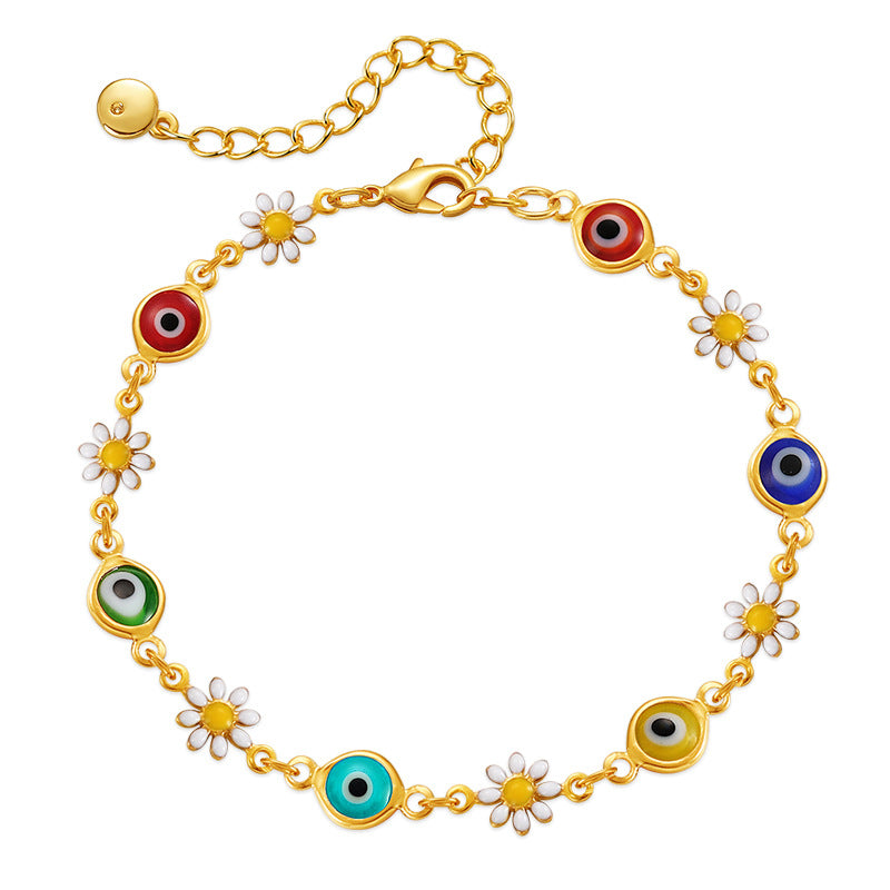 Floral Evil Eye Charm Fußkette Brehn