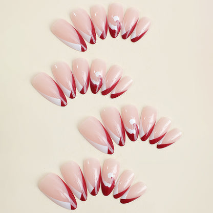Kunstnagelset mit stilvollem French-Tip-Design und eleganten Farbverläufen Brehn