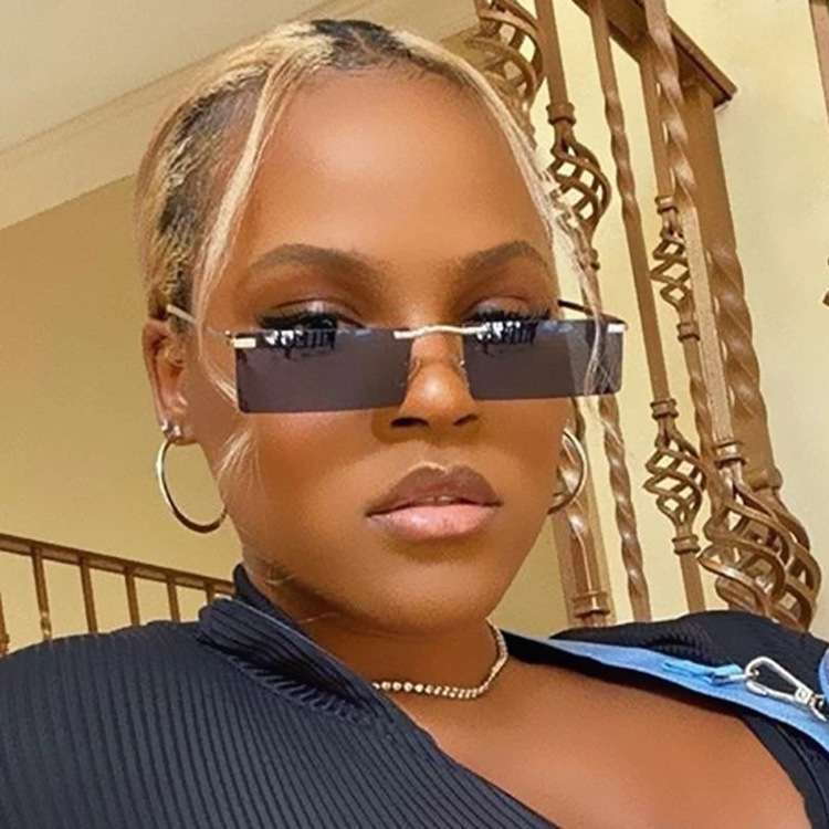 Damen Modische Rechteck-Sonnenbrille mit elegantem Metallrahmen Brehn