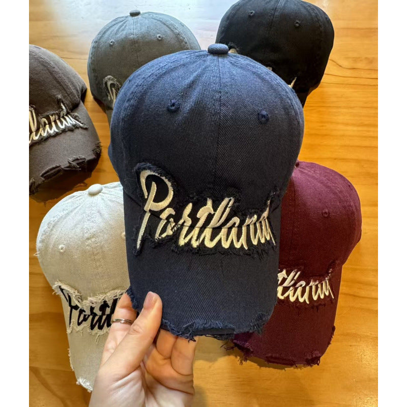 Unisex Distressed Baumwoll Baseballkappe Brehn