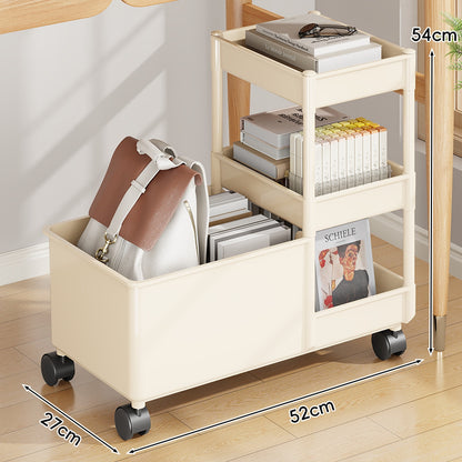 Multi-Ebenen Rollwagen mit tiefem Behälter und stapelbaren Tray-Regalen