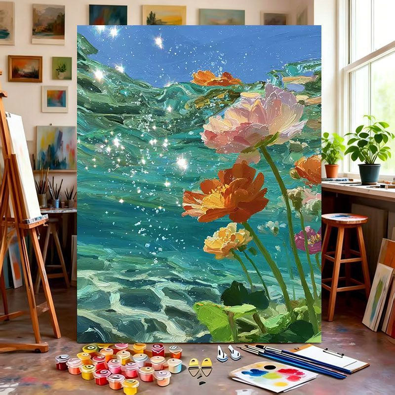 Florale Kunstleinwand Brehn