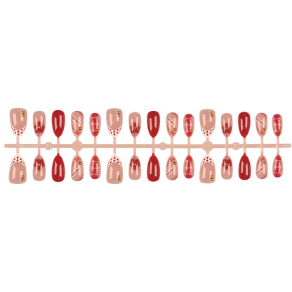 Künstlerisches Press-On Nail Set mit dekorativen Akzenten