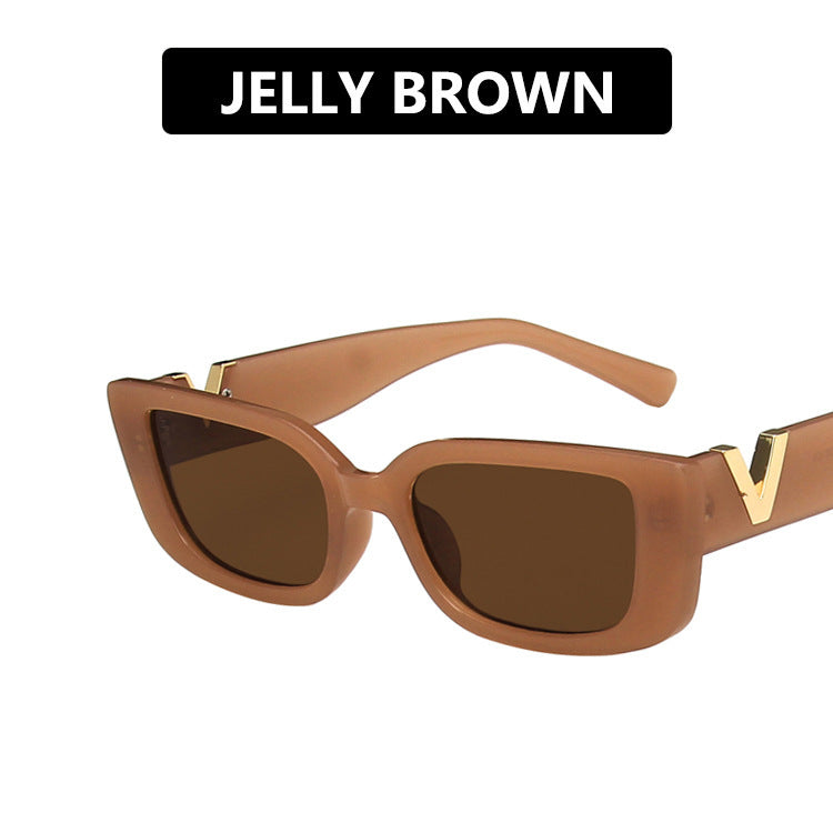 Damen moderne Cat-Eye Sonnenbrille mit Metallic-Details Brehn