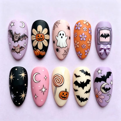 Halloween-Themen Kunst Press-On Nagel Set