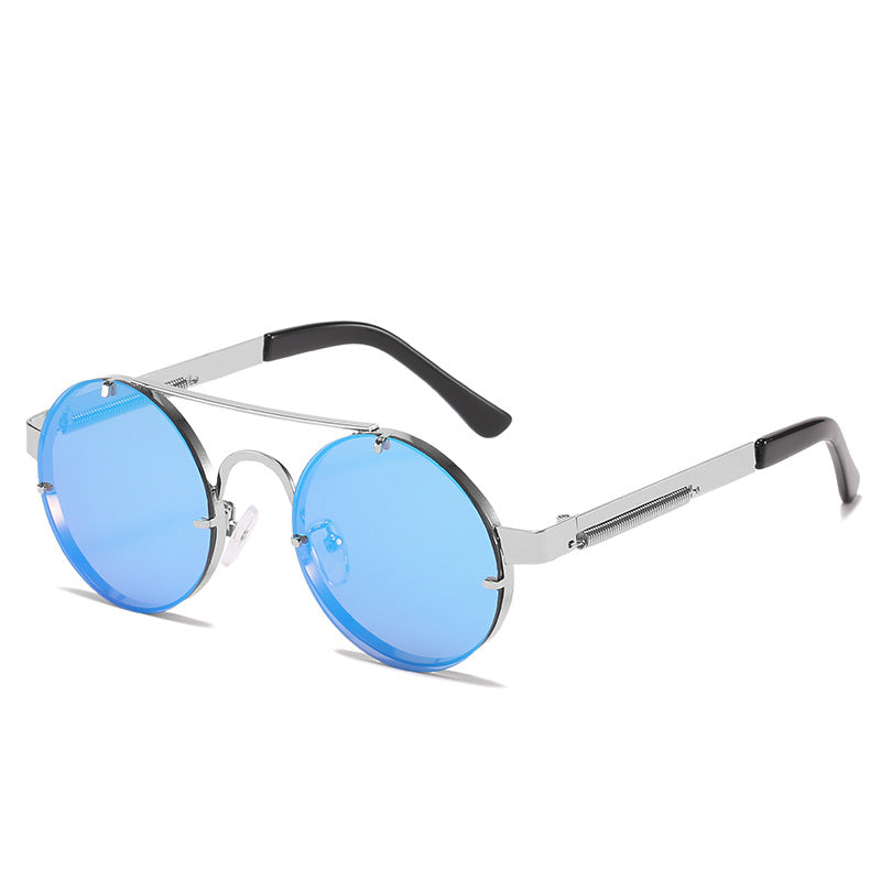 Damen runde Designer-Sonnenbrille mit innovativem Metallgestell und schützenden Gläsern Brehn