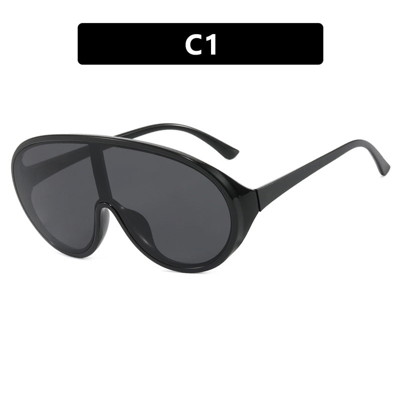 Damen futuristische Sonnenbrille mit großflächigen Gläsern und ergonomischem Rahmen Brehn