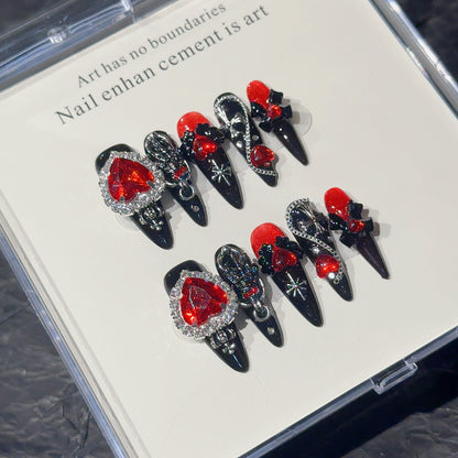 Gothic Herz Charm Nagel Kunst Set