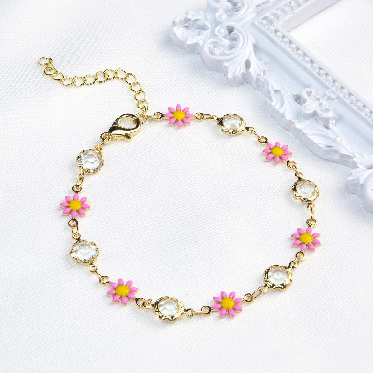 Blumen Kristall Charm Armband Brehn
