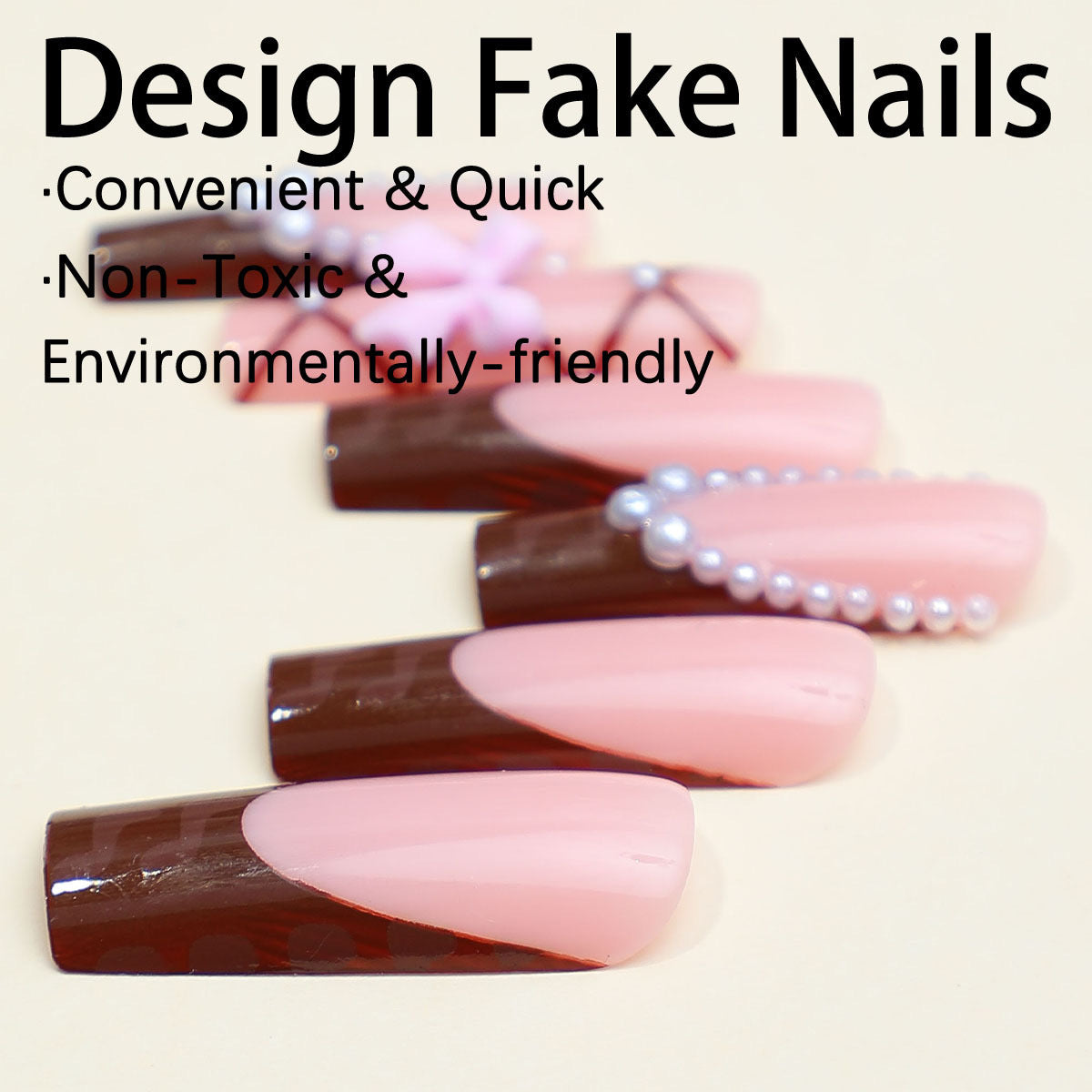 Kunstnagelset mit stilvollen 3D-Bow-Details und elegantem Glanz Brehn