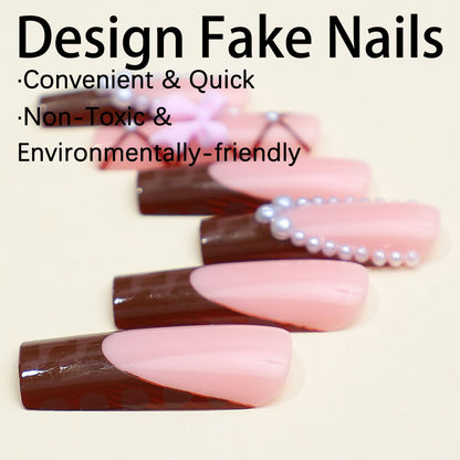 Kunstnagelset mit stilvollen 3D-Bow-Details und elegantem Glanz Brehn