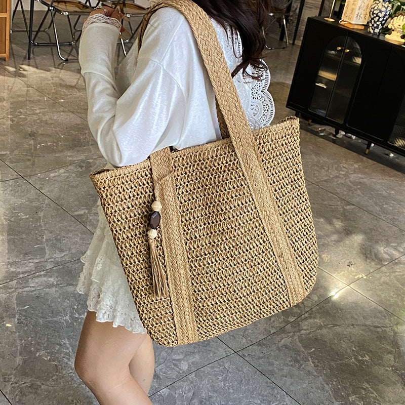 Handgefertigte Strohtasche Strandtasche