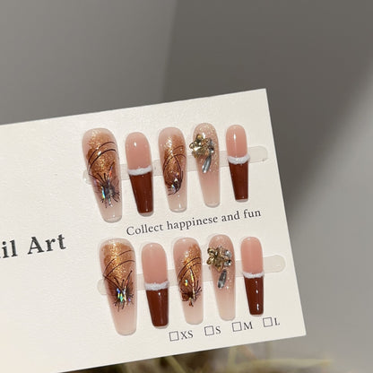 Künstlerische Glitter Press-On Nageldesigns