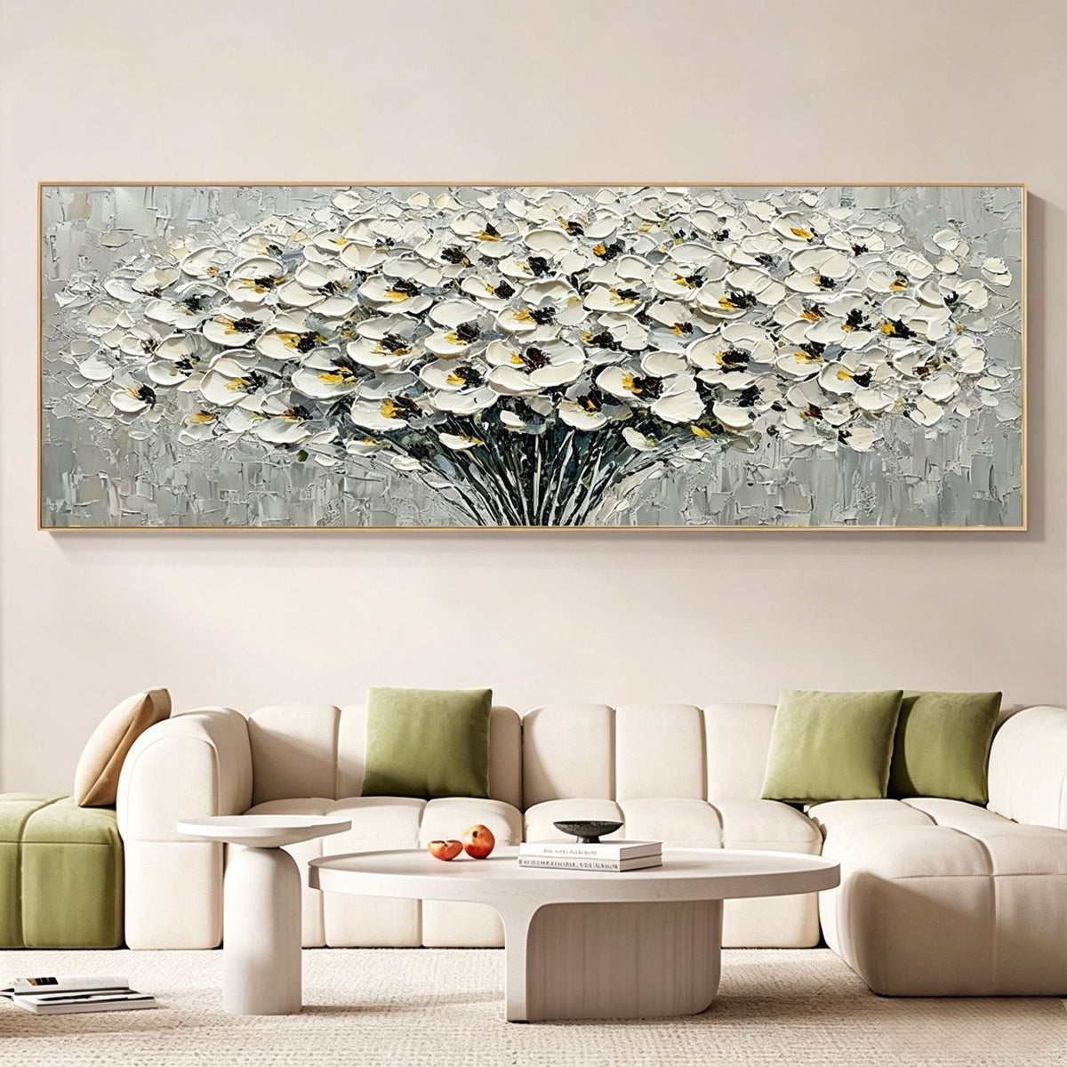 Abstrakte Blumenleinwandkunst für Zuhause