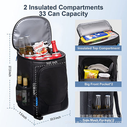 Isolierte Picknick-Kühlerrucksack mit mehreren Fächern Brehn