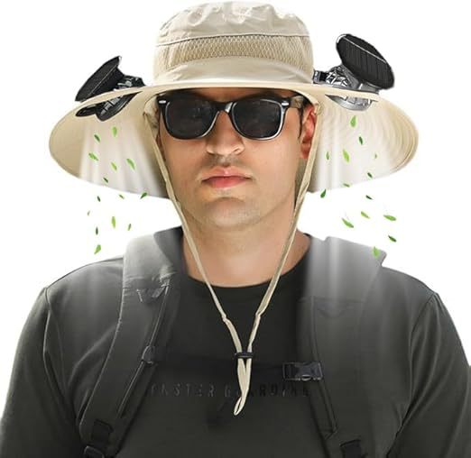 Outdoor-Sonnenhut mit breiter Krempe, integrierter Belüftung, UV-Schutz und Kinnriemen Brehn