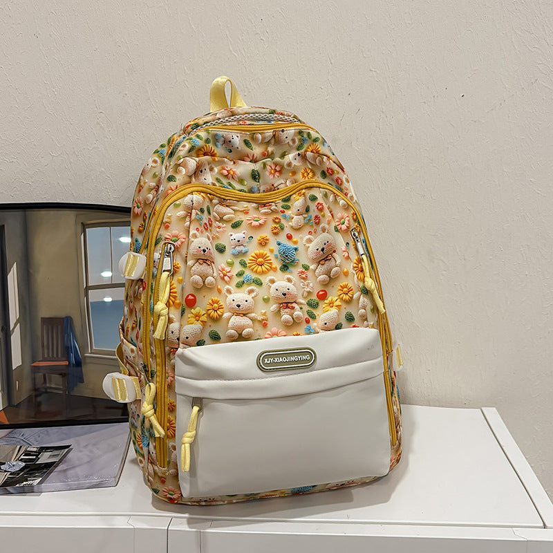 Verspielt Teddy Bär Gemusterter Rucksack