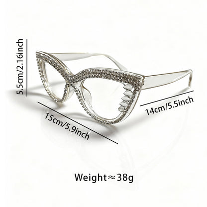 Rhinestone-beschmückte Cat-Eye-Brillen Brehn