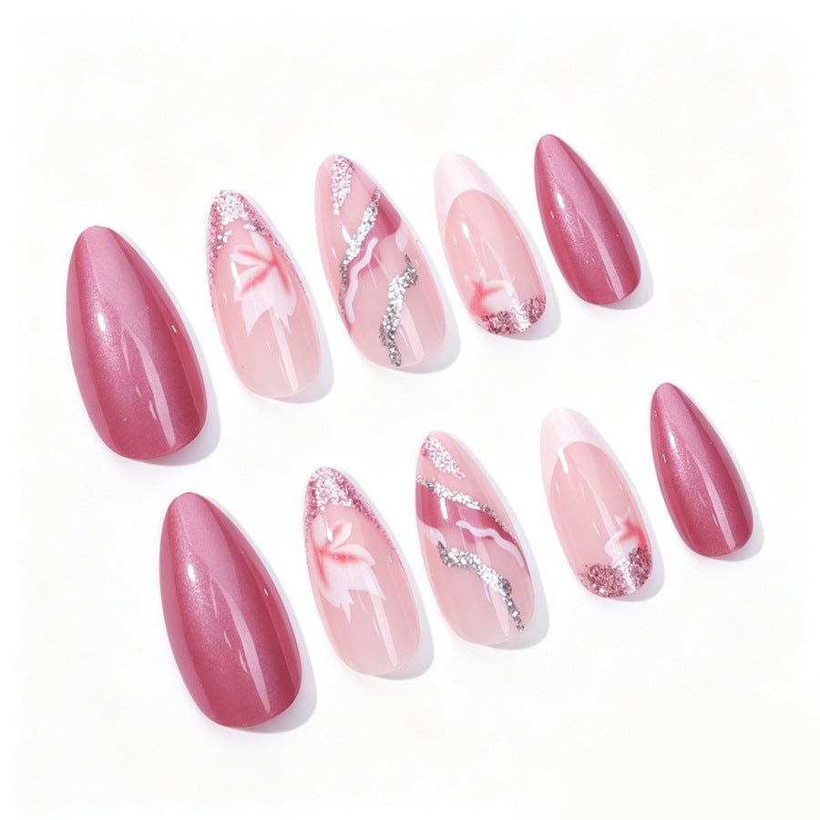 Elegantes florales Stiletto-Nagelkunst-Set Brehn