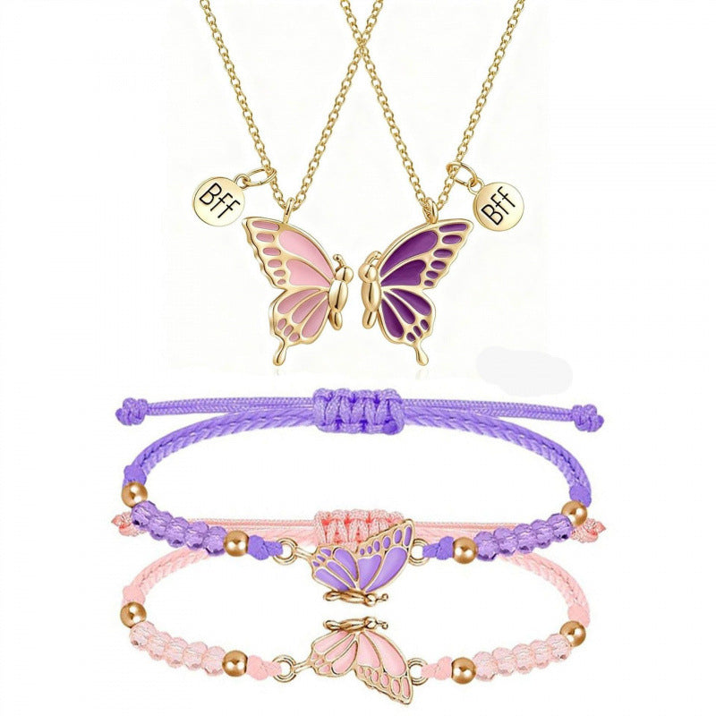 Butterfly Charm Halskette und Armband Set Brehn