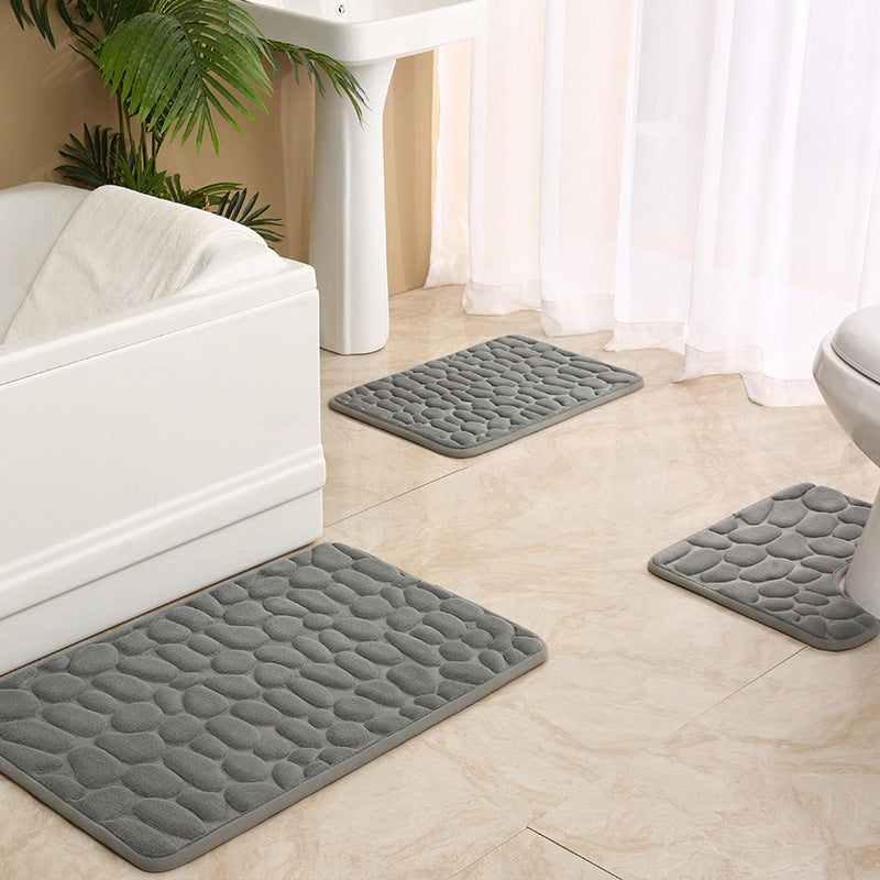 Soft Touch Steinmuster Badezimmerteppich Set Brehn