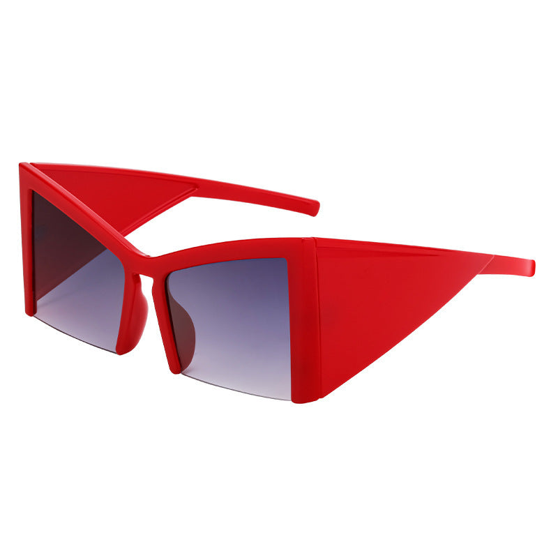 Damen futuristische Sonnenbrille mit markantem Winkelrahmen Brehn