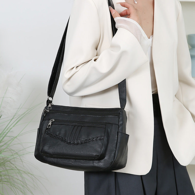 WoStylish Leder Umhängetasche