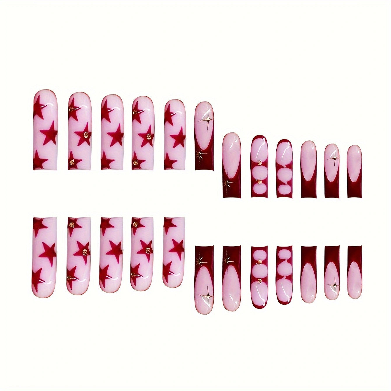 Star-Accent Press-On Nagelkunst Brehn