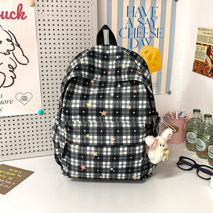 Stylischer Mehrfach-Taschen Karo Rucksack Brehn