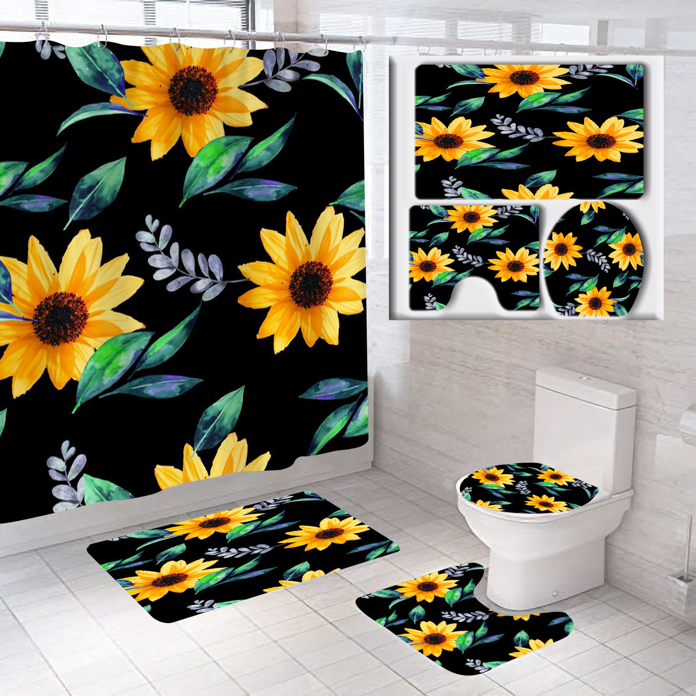Florales Badezimmerdekor-Set Brehn