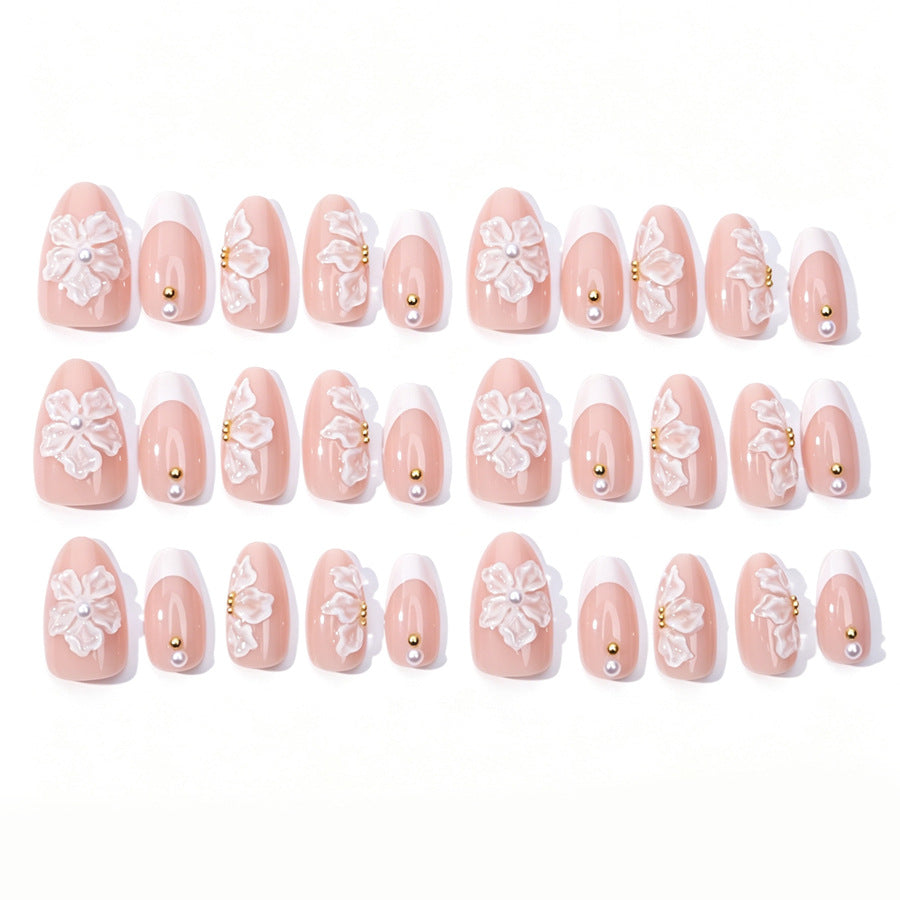 Handgemachtes Floral Design Press-On Nail Set Brehn