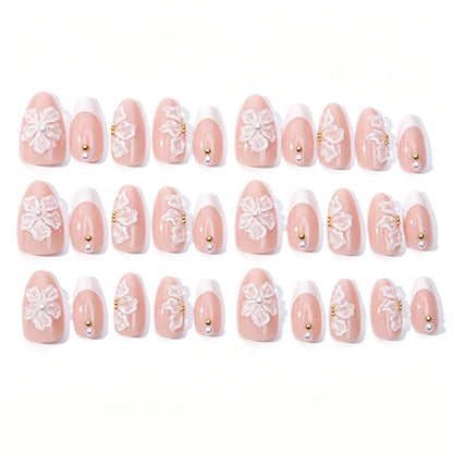 Handgemachtes Floral Design Press-On Nail Set Brehn