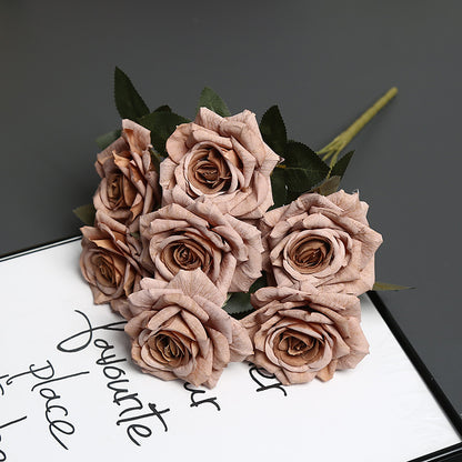 Premium Künstlicher Blumenkopf Rosenstrauß