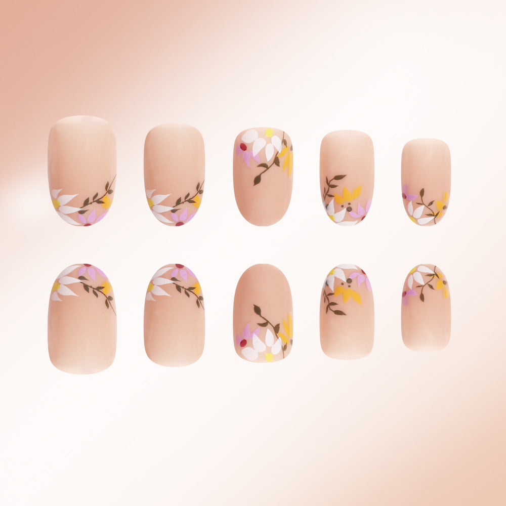 Floral Decorative Press-On Nail Set Brehn