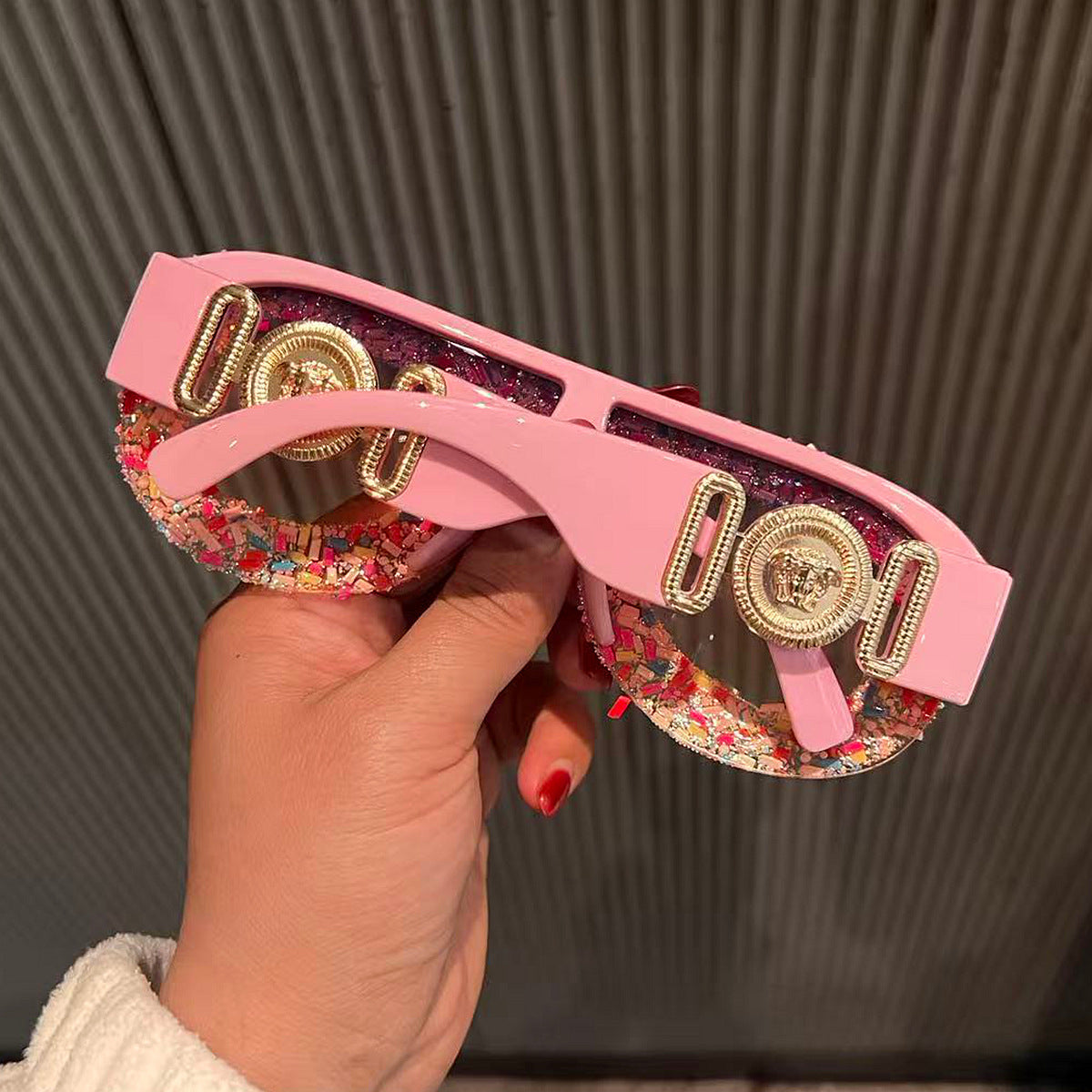 Damen trendige Sonnenbrille mit kreativem Zuckerguss-Design Brehn
