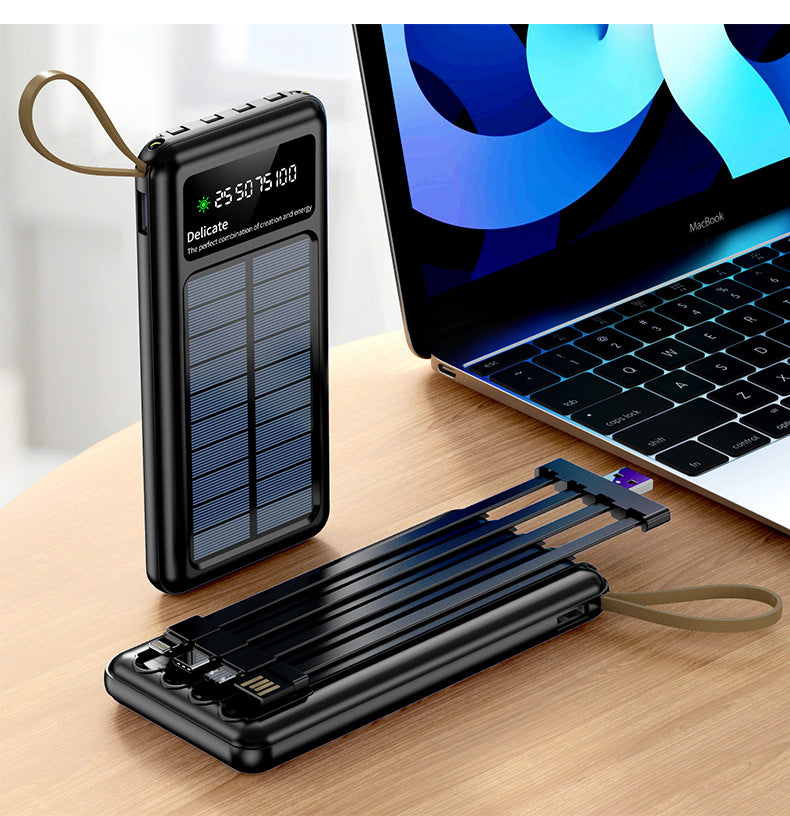Solar Powerbank mit Multifunktionalen Ladekabeln Brehn