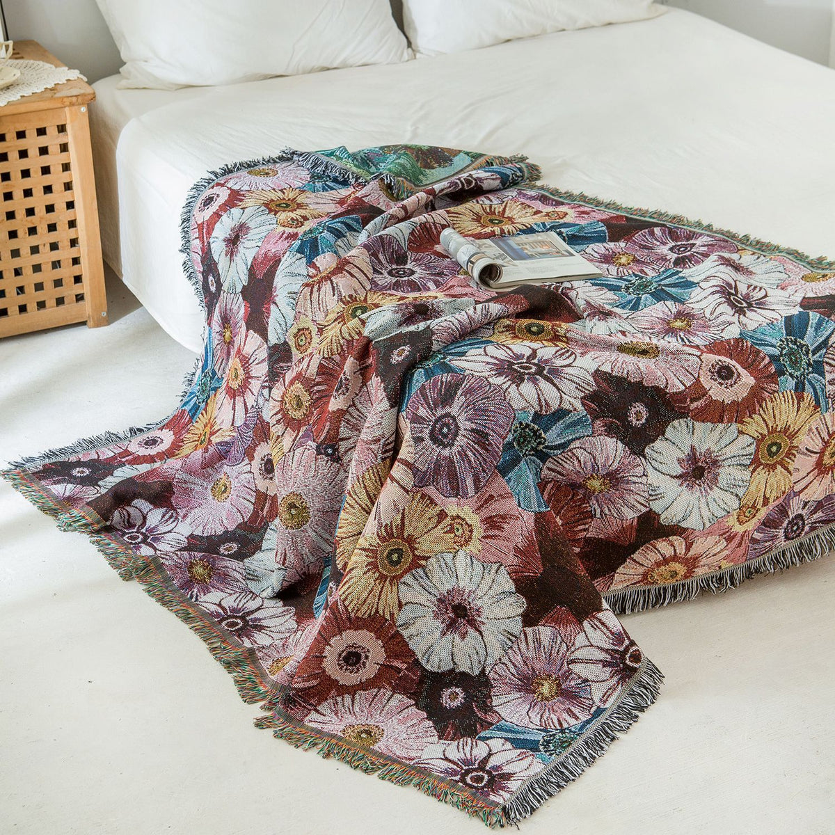 Florale Woven Werfen Decke