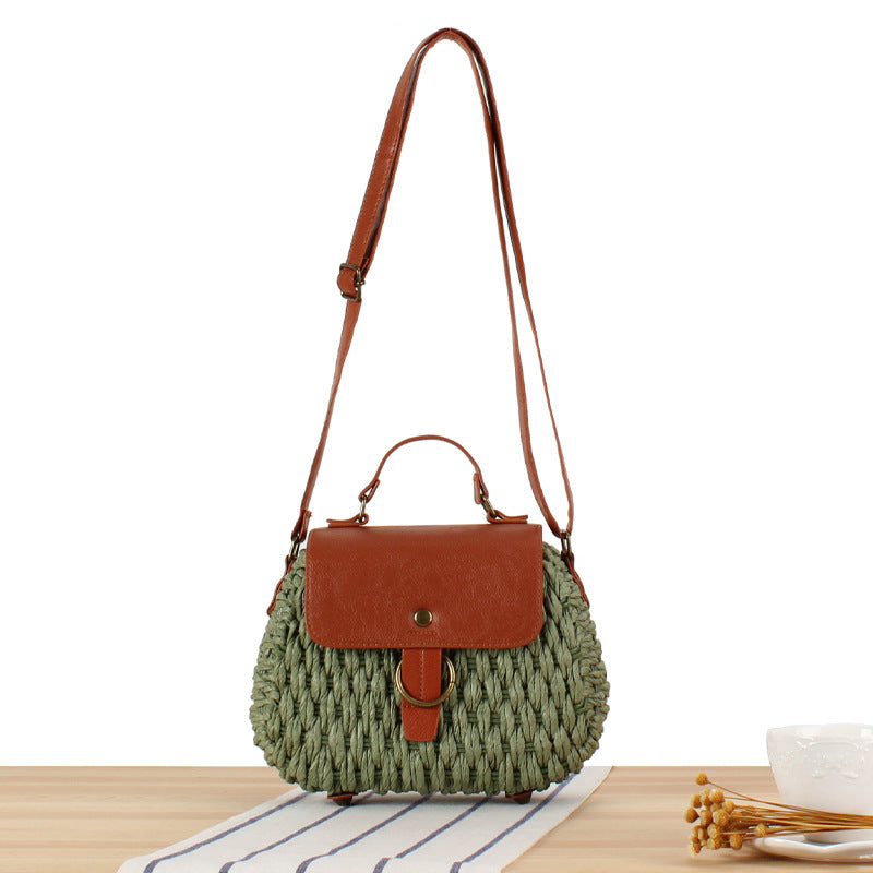 Handtasche mit Elegantem Lederdeckel und Geflochtenem Design Brehn