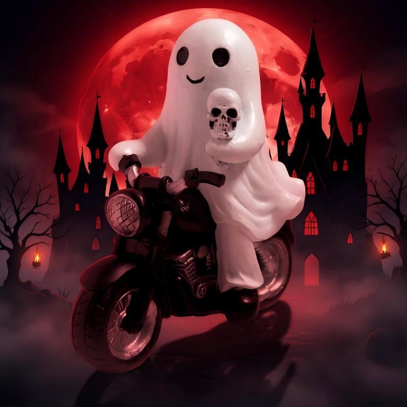 Gruselige Motorradfigur Brehn